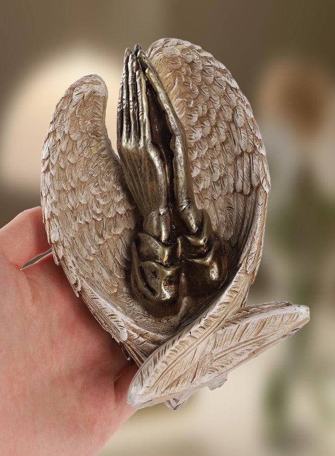 TALPGOD Angel Wings with Praying Hands Statue,Angel Statues for Home Decor,Guardian Angel Figurines for Catholic Decor,Garden Angels Outdoor Statue,Catholic Statues Angel Gifts for Women - Image 4
